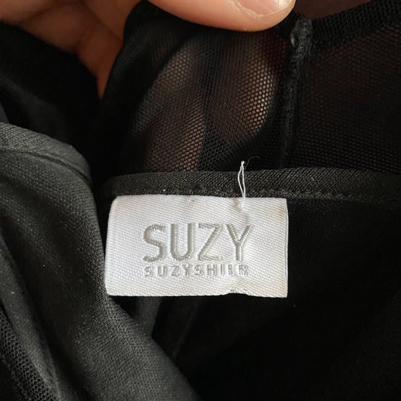 Vintage Y2K Suzy Shier Sheer Black Beaded Dress (Size 7) - Picture 10 of 12